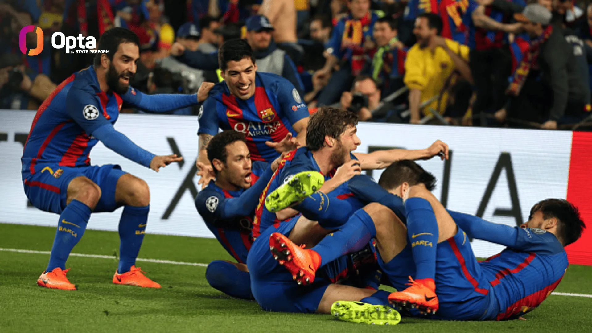 开云-巴萨队史首回合4球落后只逆转过一次，是2017年6-1巴黎